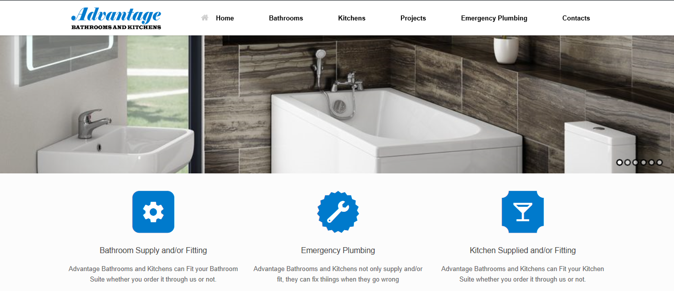 website design wigan advantage bathrooms and kitchens by JPSE Media Website Design and Marketing Wigan